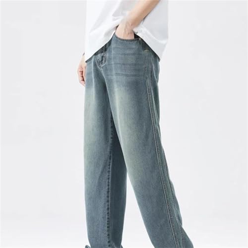 Men's Spring Fall Jeans – Thin Soft Loose Wide-Leg Denim Pants, Elastic Waist Casual Plus Size3