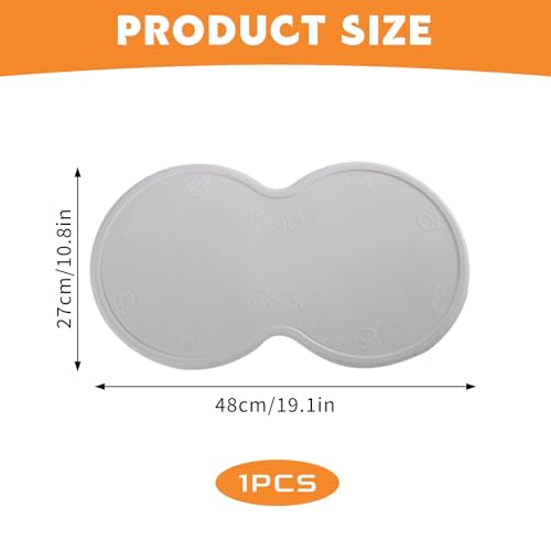 Zegnuem Napfunterlage, 1 Stück Silikon Futtermatte, Napfunterlage Katzen, wasserdichte & rutschfeste, Fleckenfrei, 48x27cm, Leicht Zu Reinigen, Für Futter- Und Wassernäpfe（Grau）