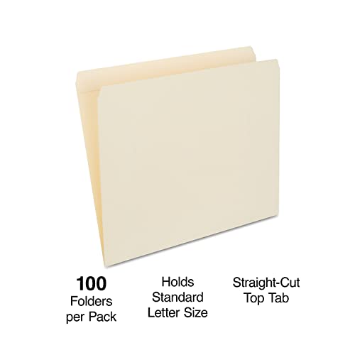 Hitouch Tr508820/508820 Reinforced File Folder, Straight Cut, Letter Size, Manila, 100/Box #TOP1