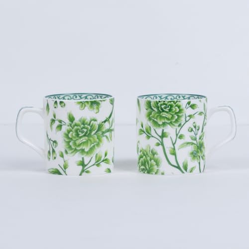 Image of GOLDEN QUEEN'S Handcrafted Floral Tea Cups - Set of 6 | Perfect for Daily Use, Elevate Your Tea and Coffee Experience - Jade Bloom