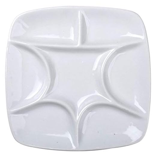 Paleta cuadrada de cerámica de ATWORTH, blanca, 14,5 cm, para acuarelas, gouache, acrílico y pintura al óleo, 7 depósitos