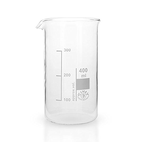 12 x 400ml Becherglas aus hitzefestem Borosilikatglas, graduiert, mit Ausguss, hohe Form * Messbecher, Bechergläser, Laborglas, Laborbecher *