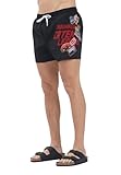 DSQUARED2 DSQUARED2 Short de mer Noir pour Homme avec Maxi Imprimé, Noir , 48