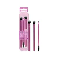 Real Techniques Eye Shade and Blend Makeup Brush Trio, For Eyeshadow and Liner, Makeup Tools for Shaping and Grooming Brows, Defined Makeup Look, Synthetic Bristles, Vegan and Cruelty-Free, 3 Count