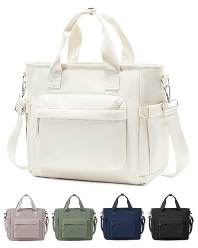 Lunch Bag Women,Large Adult Lunch Box for Women Men,Insulated Lunch Tote Bag For Work,Lunch Bags Loncheras Para Mujer With Shoulder Strap Water Bottle Holder Beige