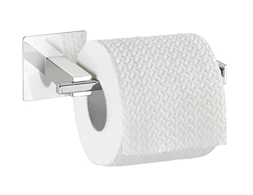 WENKO Turbo-Loc® dérouleur de Papier WC Quadro - Fixer sans percer de Trous, Acier Inoxydable, 16.5 x 6.5 x 7 cm, Chromé