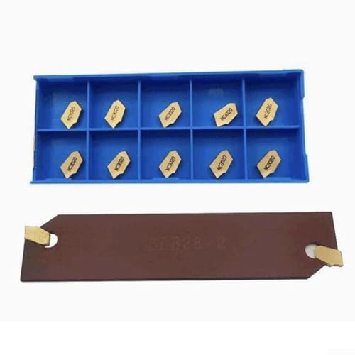 10-Pack SP200 GTN-2 Carbide Grooving Inserts,SPB26-2 Blade Slotting Tool,2 Mm Width,26 Mm Height,110 Mm Length,CVD Coated For Semi-Finishing Steel,Industrial CNC Metalworking