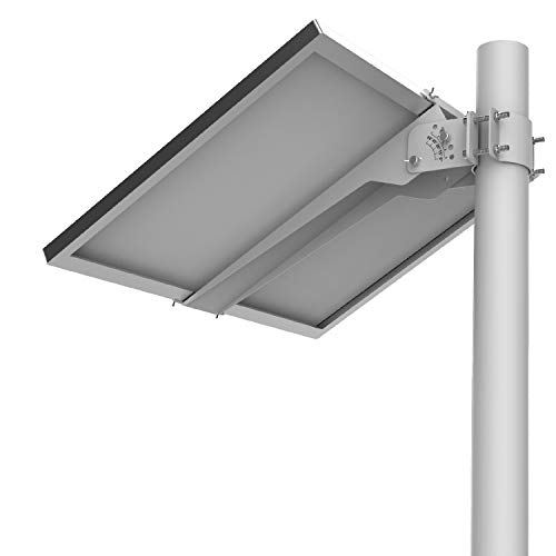 Adjustable Slar Panel Pole Mounting Bracket Rack Kit for 50W Solar Panel - Fit Pole Dia 2.35 - 4.0 Inch / 60mm - 100mm