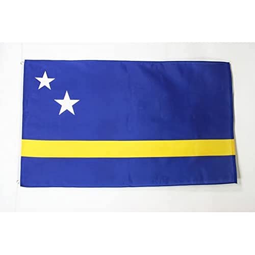 AZ FLAG, Curaçao Flag, 3x5 Ft, 100D Polyester Curacaoan Banner with Two Metal Grommets, Fade Resistant, Vivid Colors