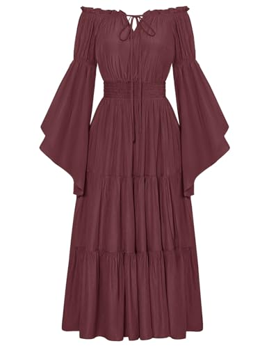 Disfraz Renacentista Mujer Vestido Maxi Vino