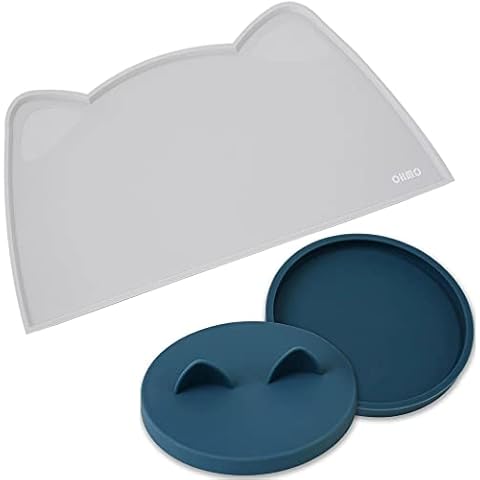 OHMO Small Cat Food Can Lids 3 oz ONLY and Food Mat Ash Cover