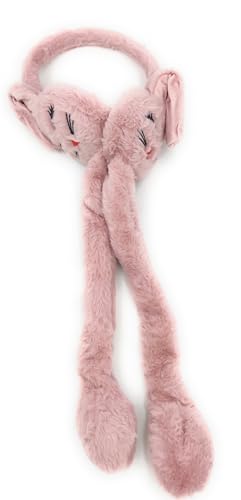 Image of Women's Winter Plush Earwarmer Bunny Earmuffs with Moving Jumping Rabbit Ears Headbands Winter Ear Warmers for Women Girls