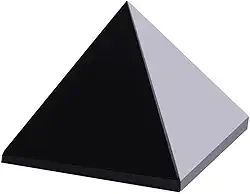 Pirâmide de obsidiana, cristais de pirâmide para proteção, cristal de pedra preta shungite polido natural para proteção de energia negativa
