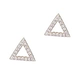 Ciieeo Pendientes de Mujer Triangulares Gemas de Imitación Pendientes de Estudiante Minimalistas Diseño Sencillo Metal Plateado Ideales para Uso Diario y Ocasiones Obsequios