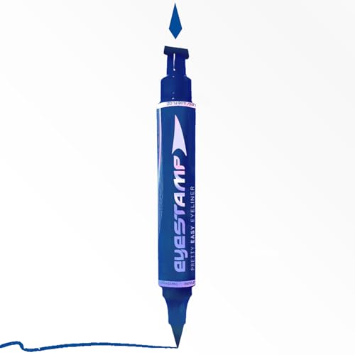 TRENDING PRO Eyestamp Blue - Tampon eyeliner ailé pour un mouvement parfait - Bleu intense, imperméable - Ligne précise et longue durée - Format compact