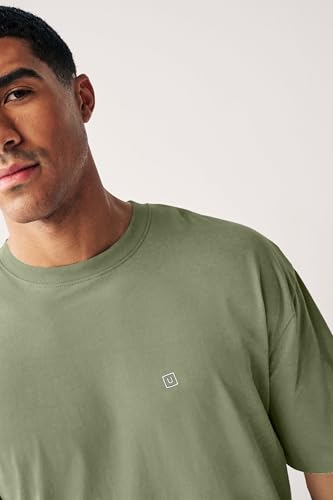 Image of Urbano Fashion Men's Solid Round Neck Oversized Half Sleeve Cotton T-Shirt