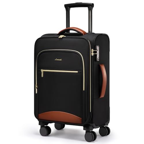 LOVEVOOK 20-Inch Softside Carry-On Spinner with TSA Lock