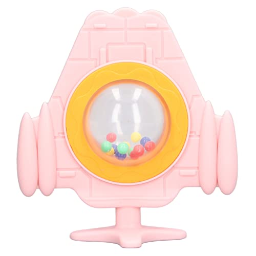 Jxngery Mordedor de Silicona para bebé, Cuenta Colorida con Forma de avión de Dibujos Animados con Caja de Almacenamiento (Rosa)