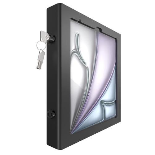 Compulocks iPad Air M2 & M3 13\" Apex Enclosure Brandable Floor Stand – Secure Tablet Display Kiosk Mount, Digital Signage, POS Display - Black