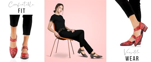 Spring Step L'Artiste Jazzberry Women's Handpainted Leather Western Shoe – Low Heel Shoes with Hook and Loop Closure – Stylish Walking Feminine Casual Footwear4