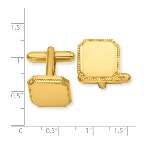 Mancuernillas cuadradas chapadas en oro 15x15mm para hombre miniatura 2