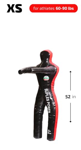 Suples Wrestling Dummy with Legs - Black Vinyl - (X-Small - 35 lbs) Freestyle, Judo, MMA, Jujitsu, Grappling, Wrestling, Boxing, Fighting, Throwing Dummy, Crossfit, UFC - Thumbnail 3