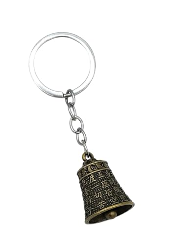 Image of Classic Antique Tibetan Temple Bell Shaped Keyring for Gift Gaurdian bell for Car Bike Bags Metal Key ring Key Chain Bag Charm Gift