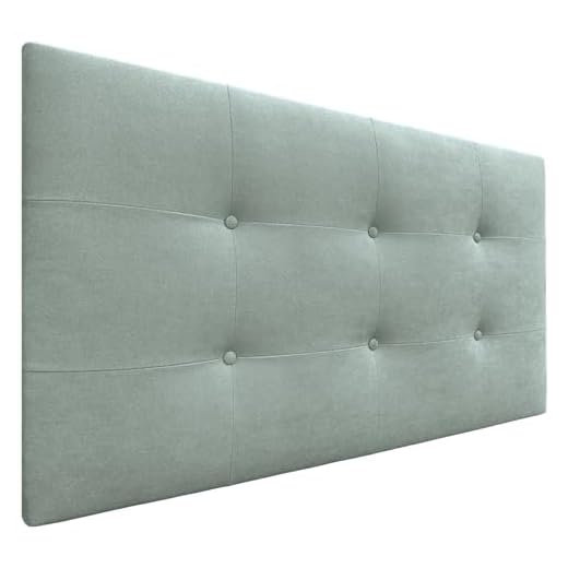 DHOME Cabecero, Cabezales de Cama Acolchado Capitoné 8cm de Grosor. Cabezal tapizado ACUALINE Tela y Polipiel. Cabeceros de Cama Matrimonio e Individual (Tela Verde Agua, 110cm (Camas 80/90/105))