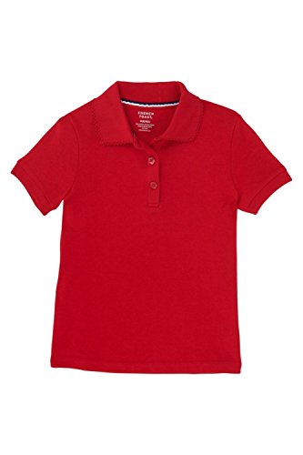 Image of French Toast Girls Short Sleeve Interlock Polo with Picot Collar