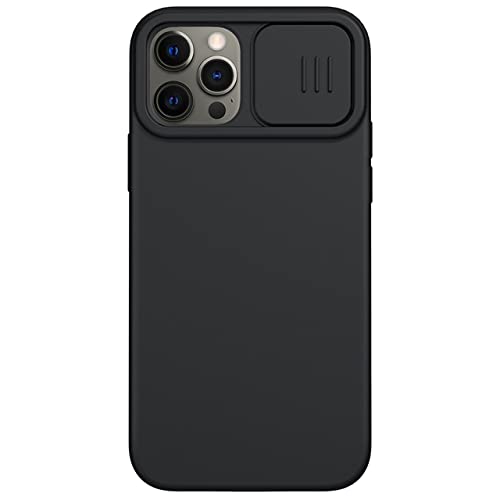 Coque silicone liquide iPhone 7 avec cache caméra coulissant noir protection objectif