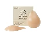 Fashion Function Seamless Push Up Adhesive Bra - Waterproof Silicone Nipple Covers - Reusable Invisible Sticky Pasties with Lifting Bra Pad for Dresses (M) Nude