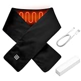 Mineup Sciarpa Riscaldata, Sciarpa Riscaldante USB con 3 livelli di calore, Scalda Collo Cervicali, Cuscinetto Riscaldante Collo con power bank da 1500 mAh per uomo e donna per Inverno, Esterno, Natal