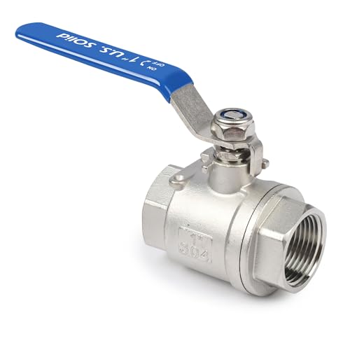 U.S. Solid 1 inch Ball Valve 304 Stainless Steel Female Ball Valve, Full Port