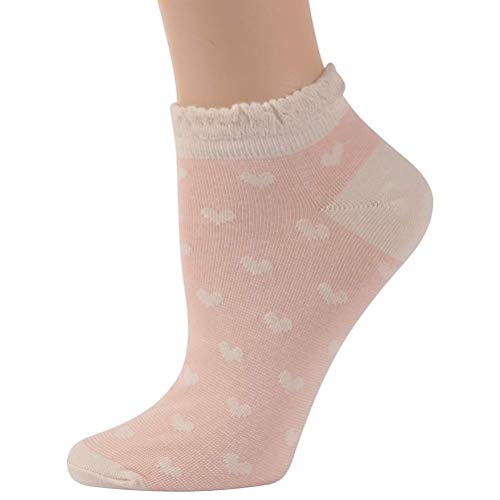Image of KitNSox Funcat Women's Lace Ruffle Frilly Colorful Floral Cotton Casual Novelty Ankle Socks 4 /5 /6 Pairs