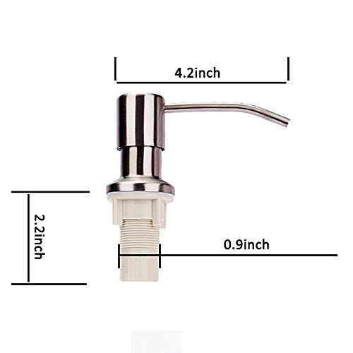Soap Dispenser for Kitchen Sink and Tube Kit (Brushed Nickel), 47" Tube Connects Directly to Soap Bottle, No More Refills