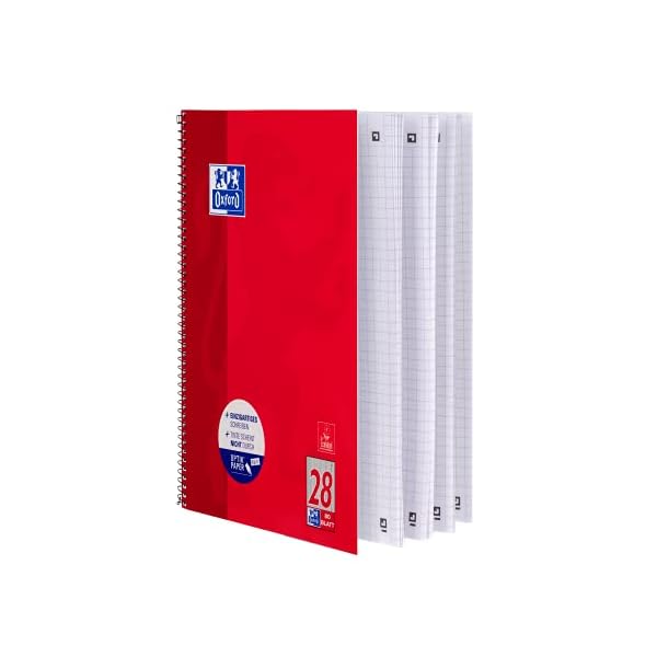 Oxford Collegeblock A4 kariert, mit Doppelrand, 80 Blatt, rot, 10 Stück & Collegeblock A4 liniert, mit Doppelrand, 80… – Bild 5