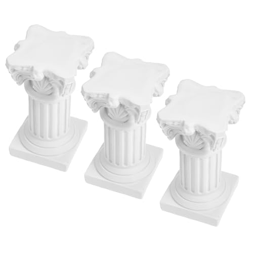 Alipis 3pcs Mini Roman Pillars Resin Candle Holders Greek Style Decorative Columns for Wedding Table Centerpiece Elegant Resin Roman Pillar Statues for Home and Event Decor