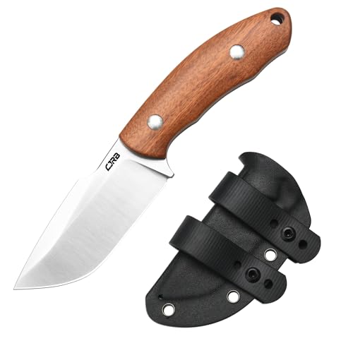 CJRB Mutt Fixed Blade Knife, 3.18' AR-RPM9 Steel Blade EDC Camping Knife with Wood Handle, Full Tang...
