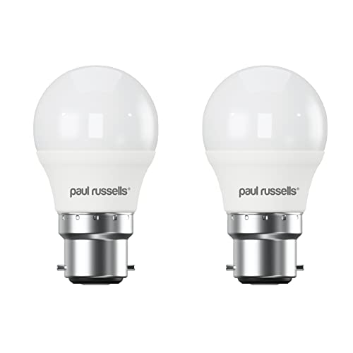 paul russells LED Golf Ball – Dimmable Bayonet Fitting Light, 5.5W 470 LM B22 G45 LED Bulbs, 40w Equivalent, 6500K Daylight, Dimmer BC Energy Saving Ceiling Lightsbulbs, 2 Pack