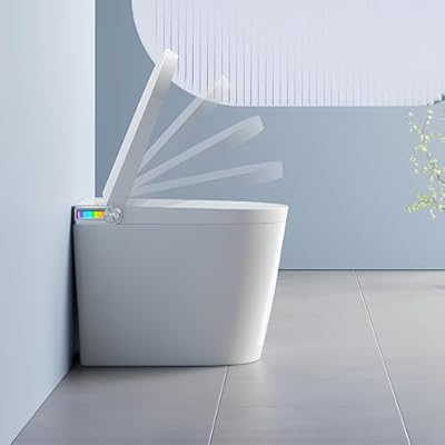 Cittaneo Luxury Smart Toilet,Auto Open & Close,Foot Sensor Operation,Auto Flush,Bidet Toilet with Heated Seat Tankless One Piece Modern Toilet