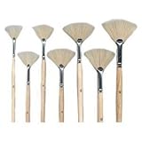 ETHAHE Wood Handle Fan-shaped Paint Brush Set Aritist Brush / Paint Pen 7Pcs 0~12#