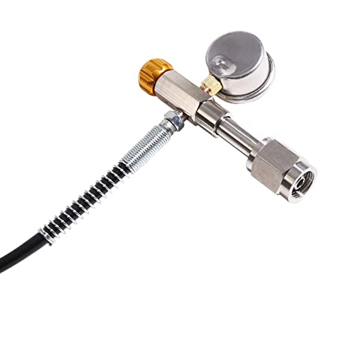 Tuxing Cga347 Paintball Filling Station,Female Thread And Gold Release Valve Air Rifle Pcp Charging Adaptor,24Inch Hose,For Paintball Pcp Scba 0-6000 Psi Filling Station Inflation Valve Kit #TOP6