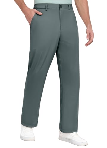 PEGENO Mens Golf Pants with 4 Pockets Stretch Lightweight Quick Dry Breathable Slacks Casual Work Dress Pants for Men2