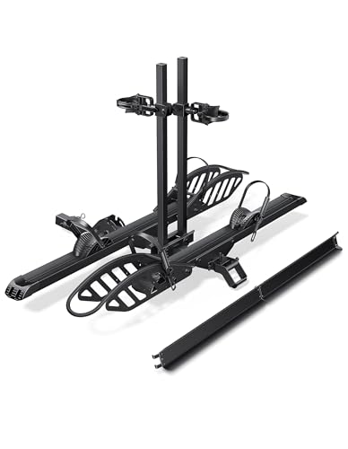 Young Electric E-Bike Rack with Ramp, Hitch 2 Bike Rack, 200 lbs Capacity Electric Bike Carrier,...