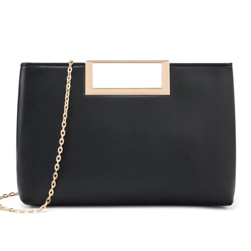 Image of DETARA Clutch Purses for Women Cut Out Handle Clutch PU Leather Evening Bag Elegant Purse for Women Formal Wedding Party