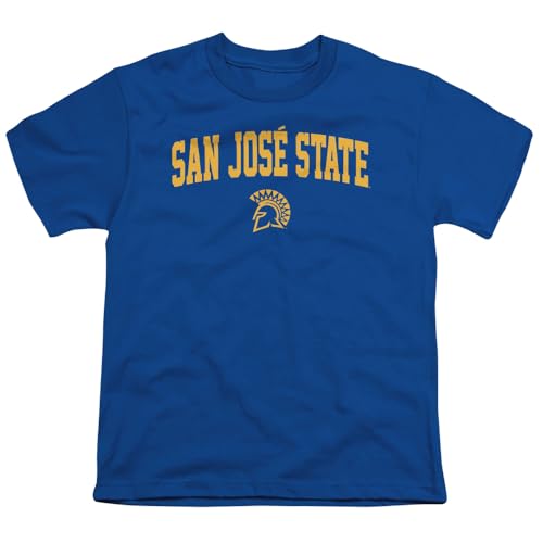 LOGOVISION San Jose State University One Color Arched Kids T Shirt (4) for Toddler Boys and Girls, Royal