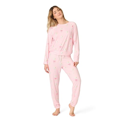 Image of PJ Salvage Women's [Amazon Exclusive] Cloud Jersey Jogger Pajama 2-piece Pj Set