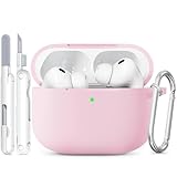 TNSNK for AirPods Pro 3 Case 2025, Soft Silicone Case Compatible with Apple Airpods Pro 3rd Generation Cover with Cleaner & Keychain for Women Men Girly, Anti-Scratch,Drop Protection, Pink