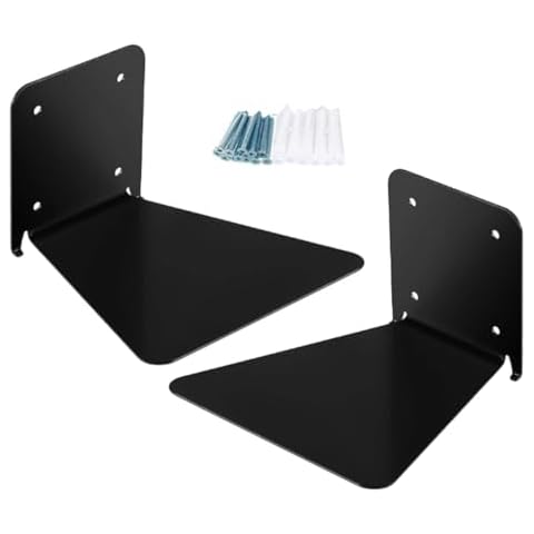 Floating bookshelves Iron floating bookshelves Invisible wall-mounted bookshelves Multi-purpose ledges for home offices classroom libraries,Two pices, four pices, six pices，Black and white (2, Black) Cover