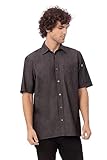 Chef Works Men's Detroit Short Sleeve Denim Shirt, Black, Large